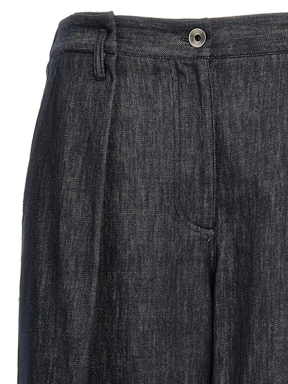 Brunello Cucinelli Blue Cotton Casual Pants