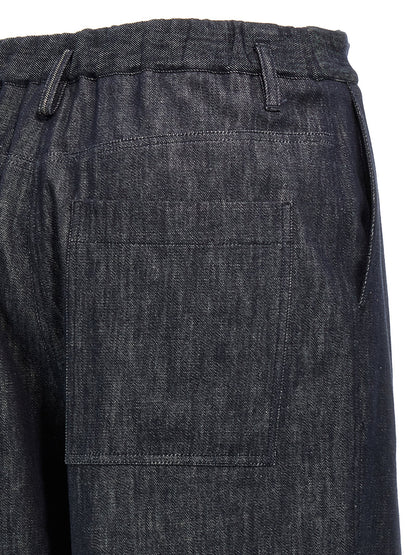 Brunello Cucinelli Blue Cotton Casual Pants