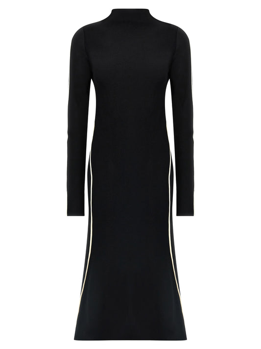 Dress by Sportmax for women in polyamide polyester viscose crepe bicolour, black & white features an cute silhouette, detailed with a long-sleeve and that elegantly flows into a cute midi.