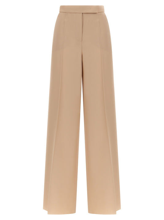 Max Mara Women's Wide High Rise Virgin Wool Casual Pants - Beige