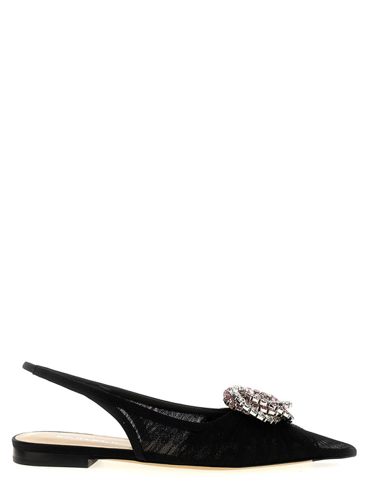 Ballet Slingback Flat Shoes by MACH & MACH for women in polyamide black presents a impeccable silhouette as Women's Polyamide Ballet Slingback Flat Shoes, artfully designed with a and a impeccable for a refined, upscale finish.