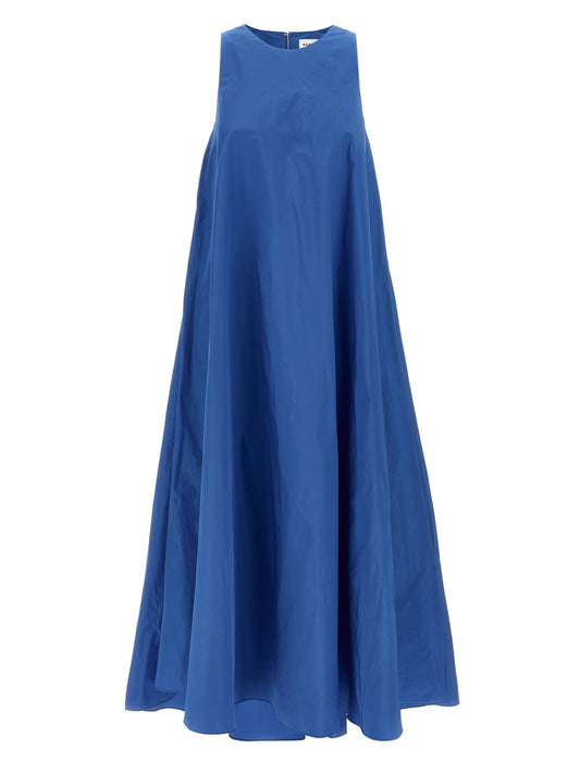 Dress by P.A.R.O.S.H. for women in polyester blue features an magnificent silhouette, artfully detailed with a magnificent crew split neckline and sleeveless that flows into an magnificent maxi long.