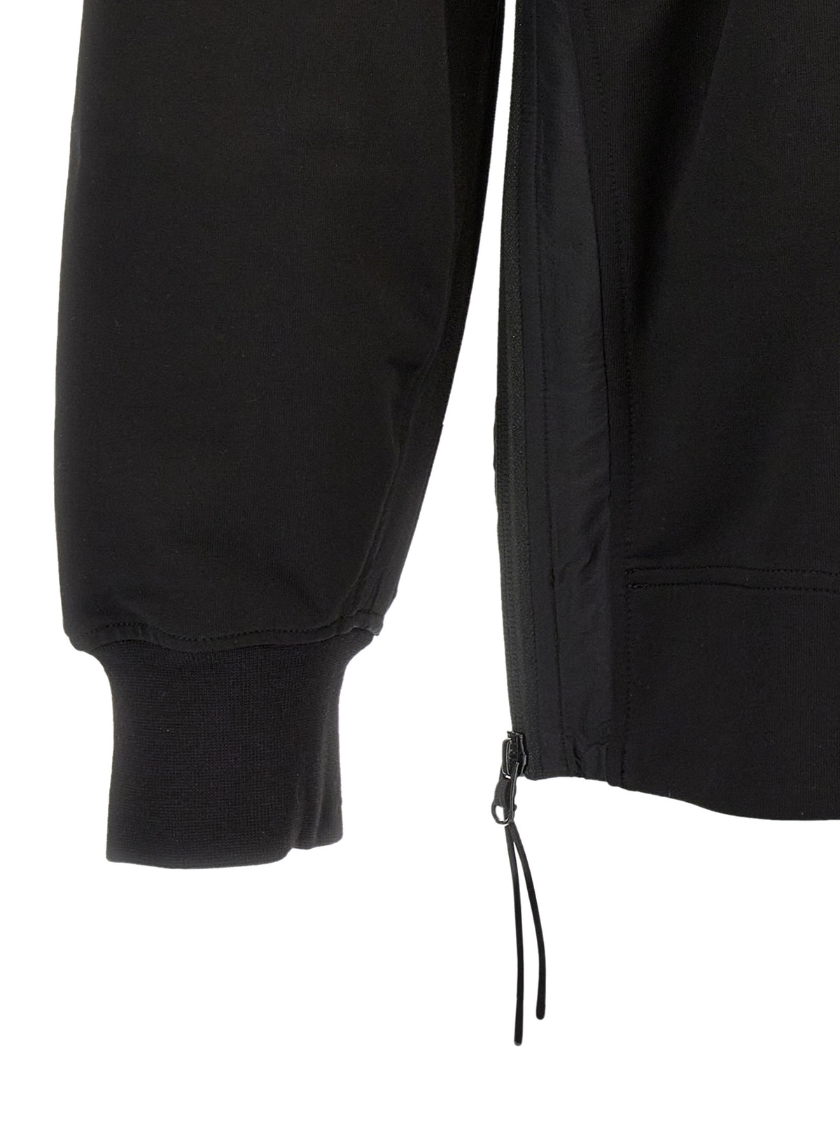 Sweatshirt Hoodie by C.P. Company for men in stretch cotton black features an dramatic silhouette, showcasing a sophisticated and dramatic for a refined, modern aesthetic.