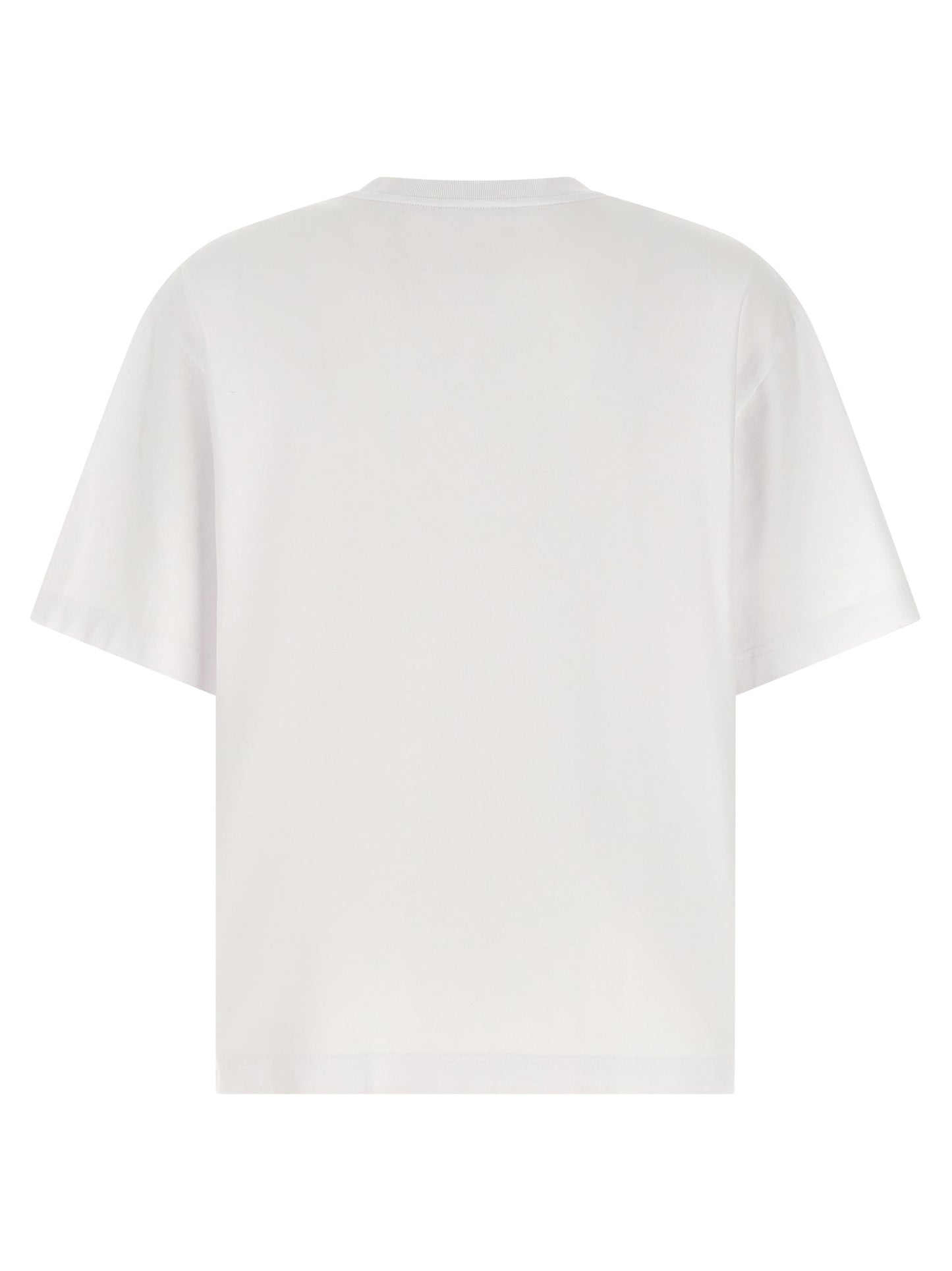 T-Shirt by Maison Kitsuné for men in cotton white features a plush silhouette, showcasing a sophisticated crew neckline and for a truly plush finish.