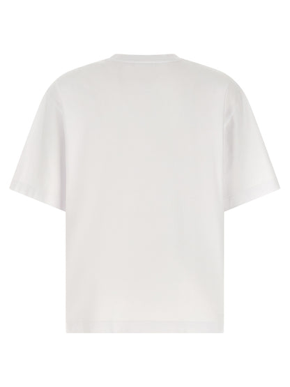 T-Shirt by Maison Kitsuné for men in cotton white features a plush silhouette, showcasing a sophisticated crew neckline and for a truly plush finish.