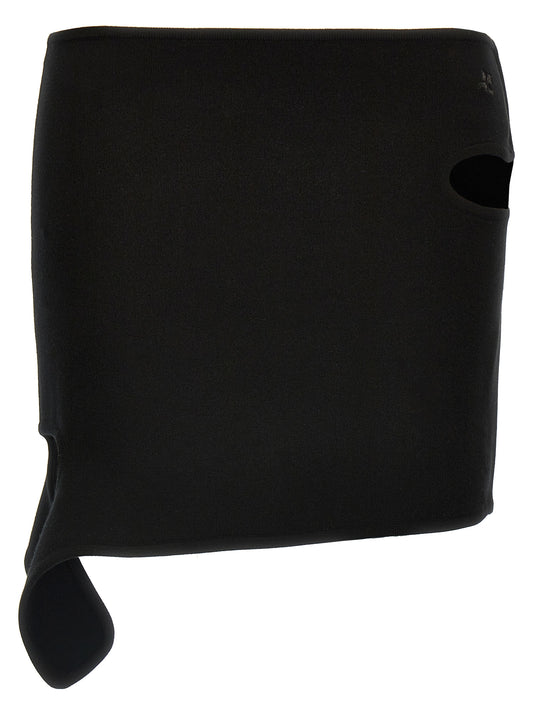 Courrèges Black Viscose Long Skirt