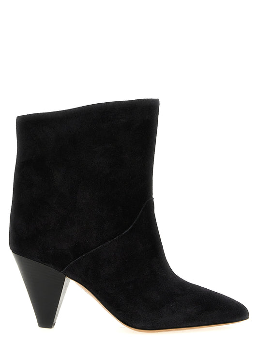 Ankle Boots by Isabel Marant for women in suede calfskin leather black features an avant-garde Women's Suede Calfskin Leather Ankle Boots silhouette, defined by a sophisticated cone-heel and a avant-garde .