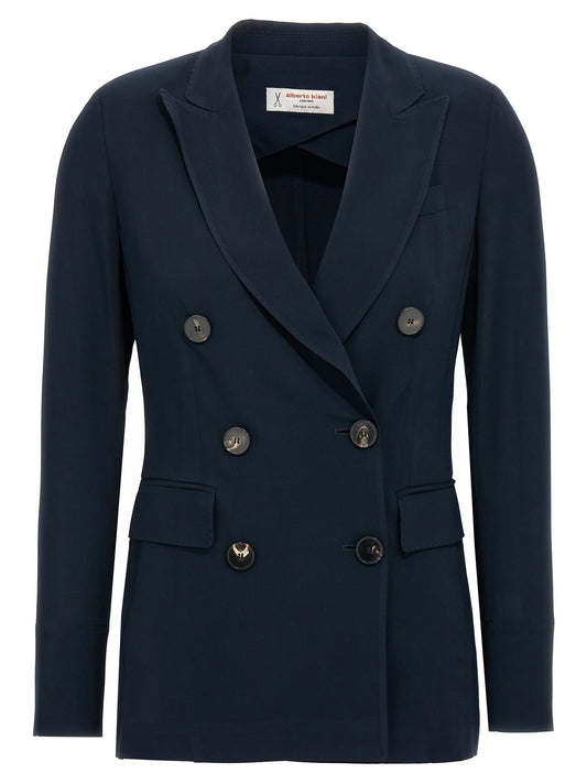 Alberto Biani Blue Viscose Blazer