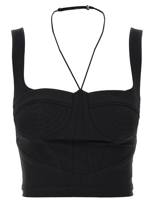 Nensi Dojaka Black Polyamide Tank Tops