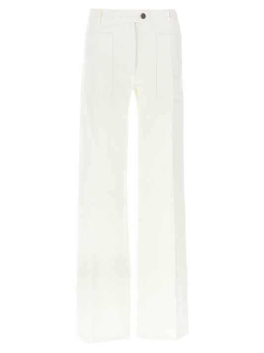 Ferragamo White Cotton Straight-Leg Jeans