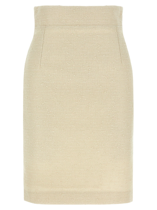 Tagliatore Beige Cotton Midi Skirt