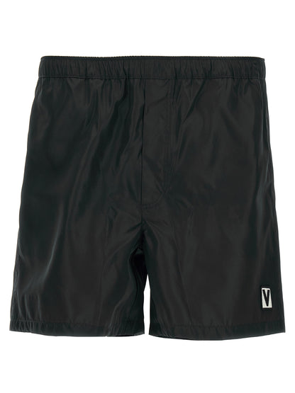 Valentino Garavani Black Polyamide Swim Shorts