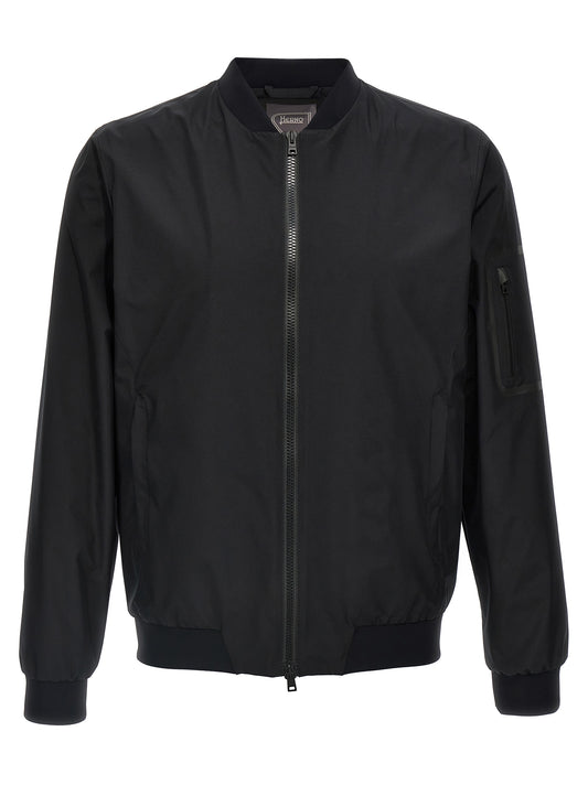 Herno Black Polyester Bomber