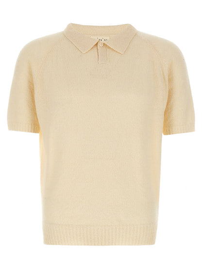 Polo Shirt by MA'RY'YA for men in polyamide modacrylic & cotton white features a eye catching silhouette, showcasing a refined and short-sleeve for a eye catching finish.