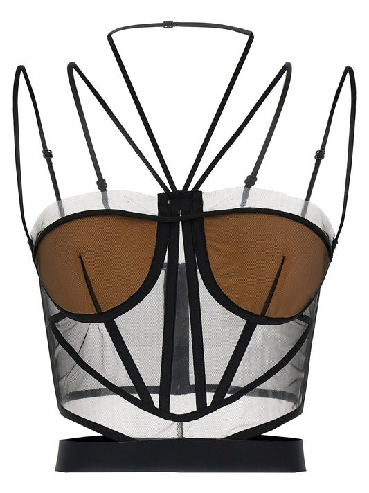 Nensi Dojaka Black Polyamide Tank Tops