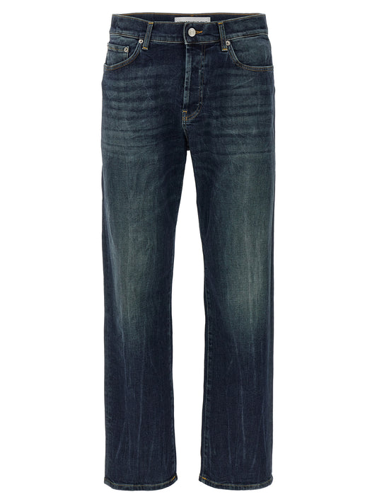 Jeans by Department 5 for men in stretch denim cotton blue features an refined tailoring silhouette, showcasing a premium straight-leg with a and long cut for a refined tailoring look.