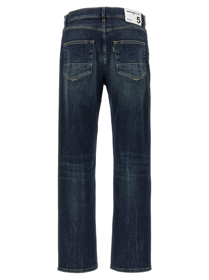 Department 5 Blue Cotton Straight-Leg Jeans