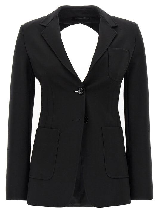 Blazer by Max Mara for women in stretch polyamide viscose black showcases a discerning silhouette, elegantly detailed with a sophisticated and premium for a truly discerning finish.