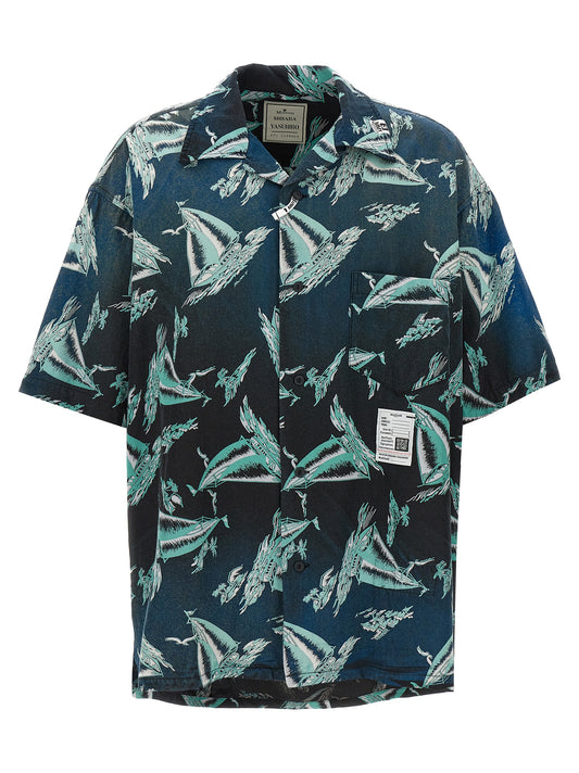 Maison Mihara Yasuhiro Blue Rayon Blouse