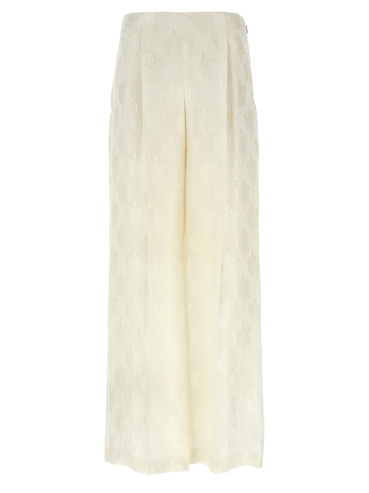 Fendi White Silk Casual Pants