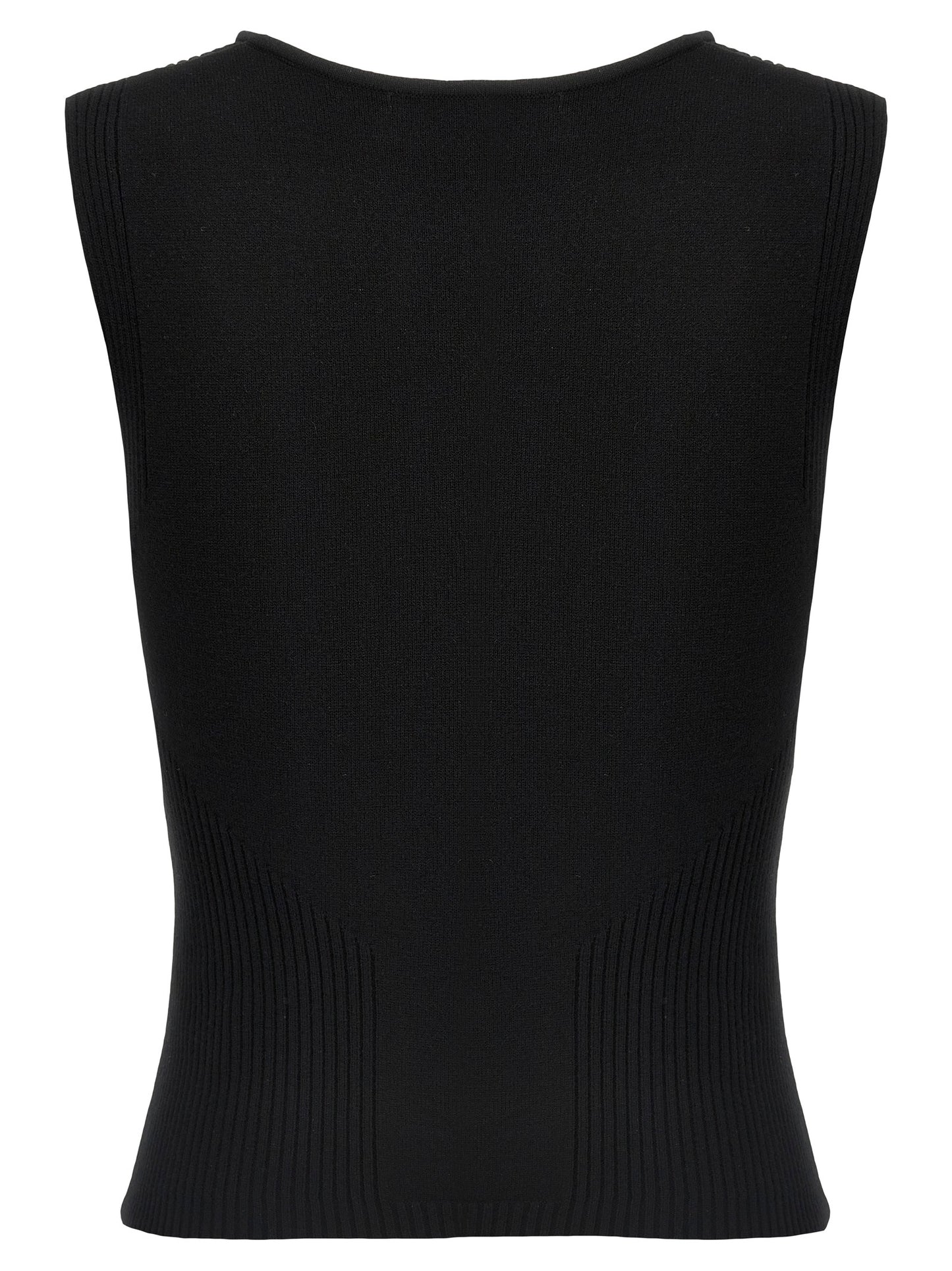 Marine Serre Black Viscose Tank Tops
