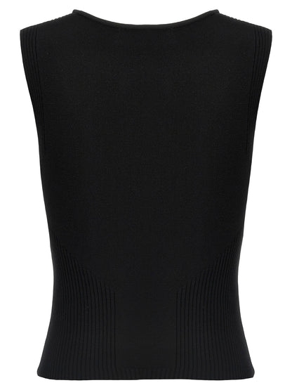 Marine Serre Black Viscose Tank Tops