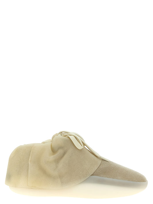 Sneakers by Fear Of God for men in silicone suede leather beige presents a sumptuous silhouette, artfully capturing the essence of the Men's Fashion Silicone Suede leather Sneakers with its sumptuous fashion style design.