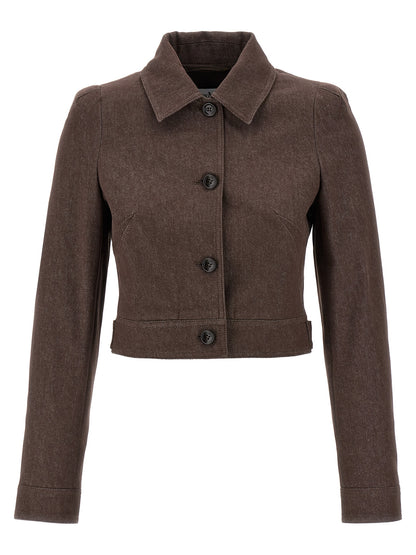 Max Mara Brown Cotton Blazer