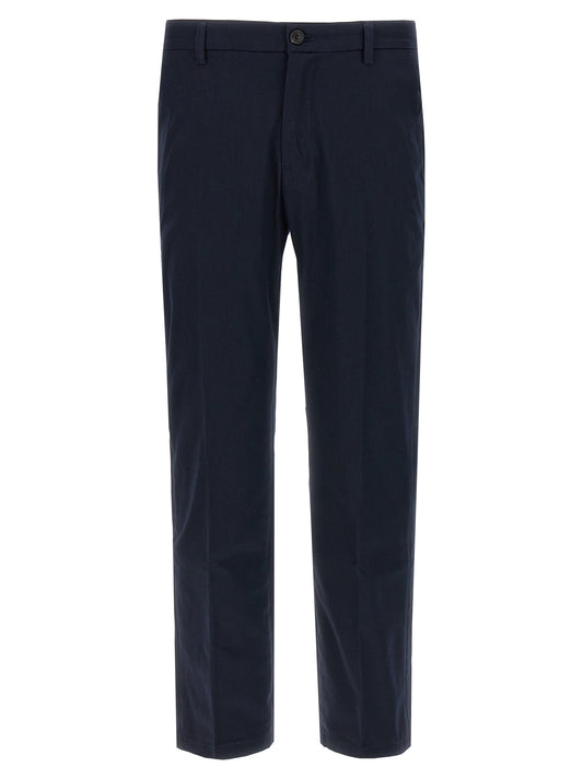 Trousers by Department 5 for men in stretch cotton blue features a tailored silhouette with a tailored cropped, defined by its cropped and a sophisticated .