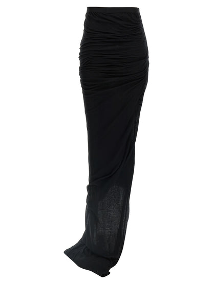 Rick Owens Black Cotton Mini Skirt