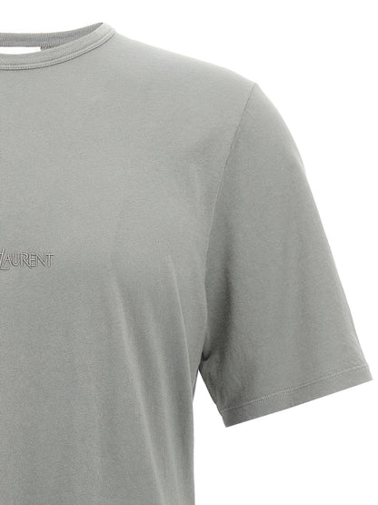 Saint Laurent Gray Cotton T-Shirt