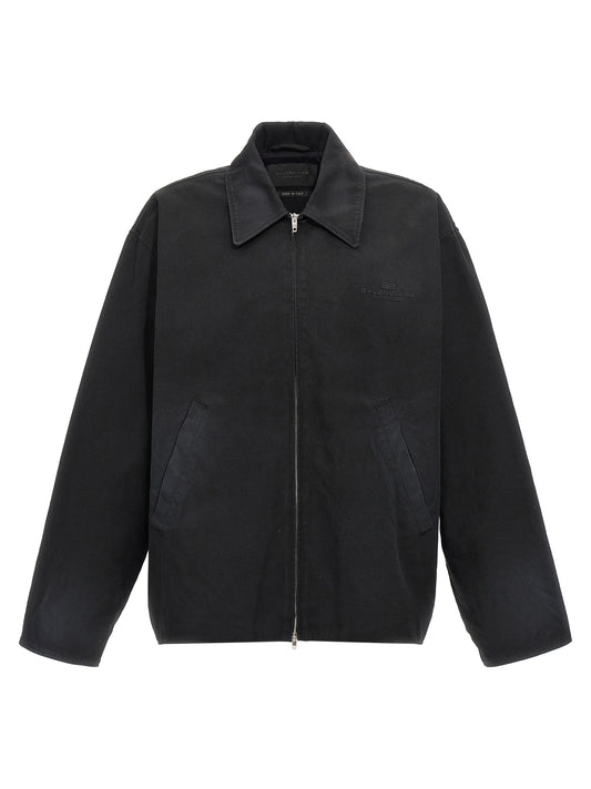 Balenciaga Black Cotton Full-Length Jacket
