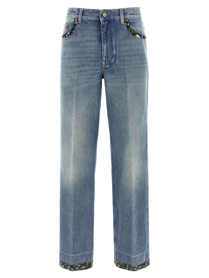 Valentino Garavani Blue Cotton Jeans Denim
