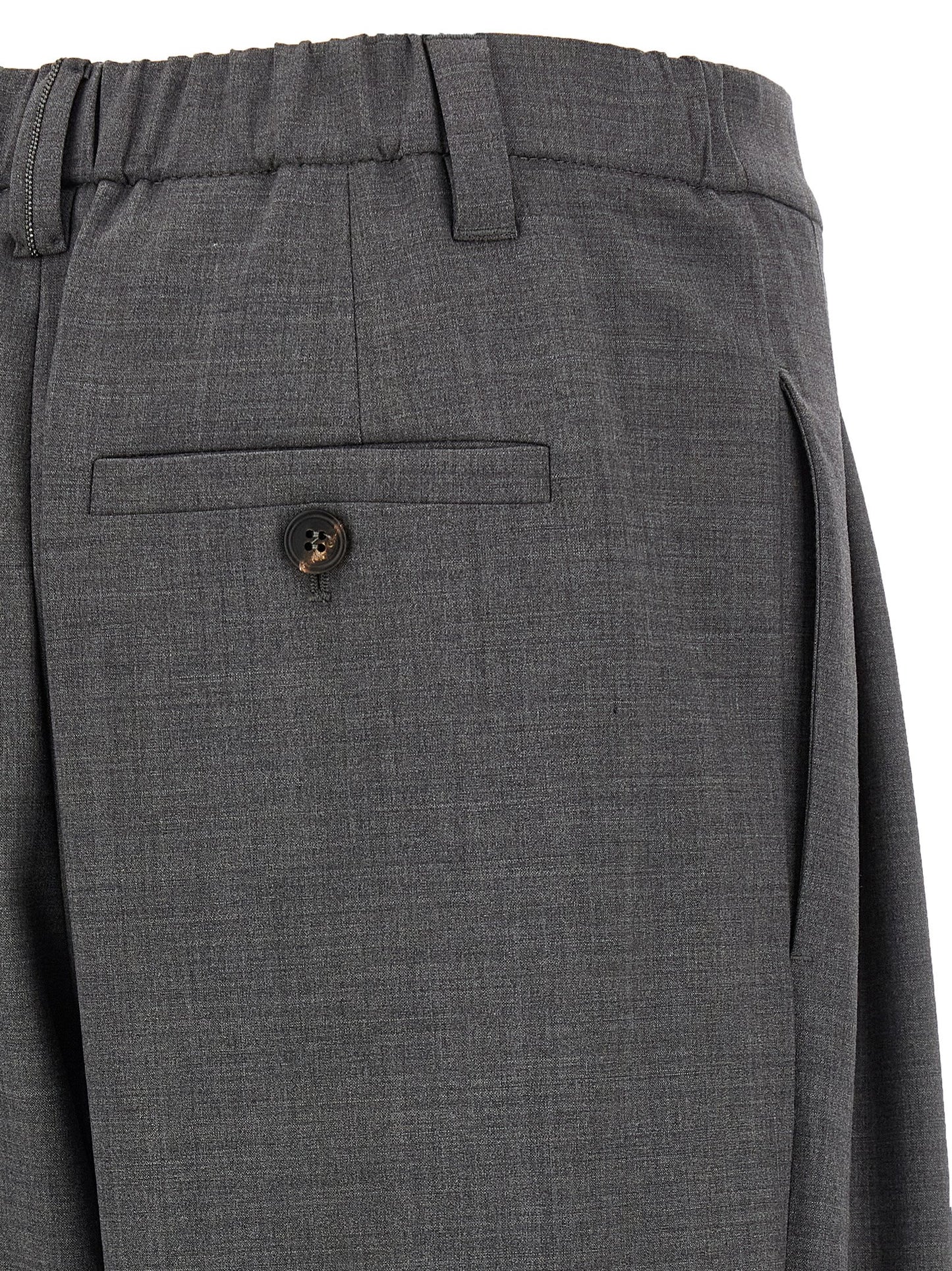 Brunello Cucinelli Gray Virgin Wool Casual Pants