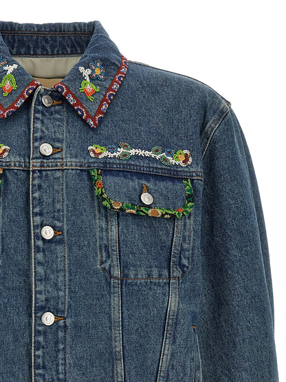 Valentino Garavani Blue Polyamide Denim Jacket