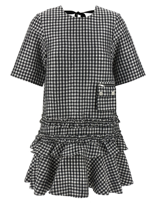 Ganni Bicolor Polyester Short Dress