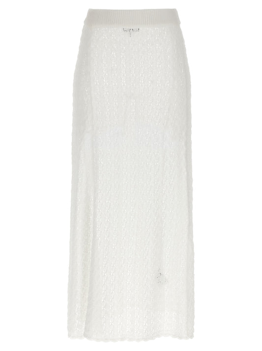 Ganni White Polyamide Mini Skirt