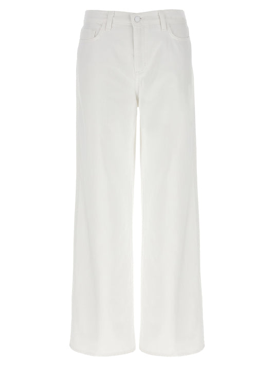 Jeans by L'Agence for women in denim cotton white presents a refined pantology silhouette, artfully defined by a refined pantology wide, long, and a sophisticated high rise.
