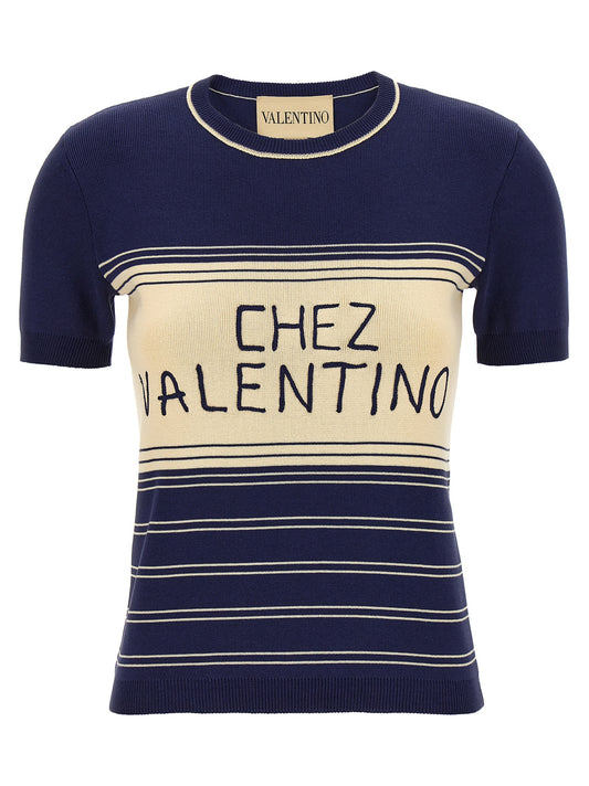 Valentino Garavani Blue Cotton T-Shirt