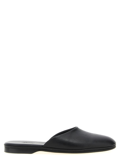 Brioni Black Calfskin Mules