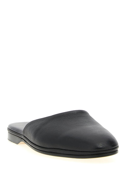 Brioni Black Calfskin Mules