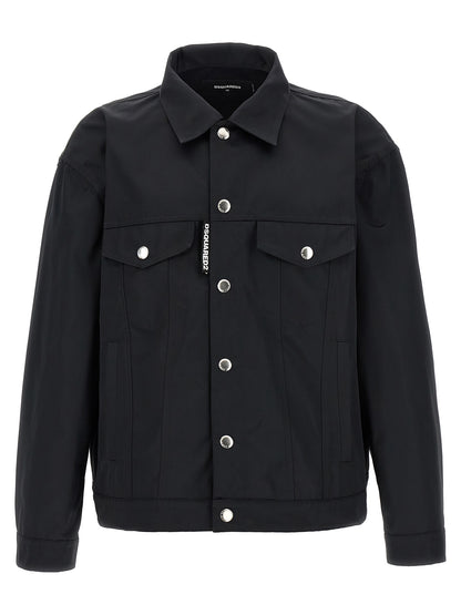Dsquared² Black Polyester Full-Length Jacket