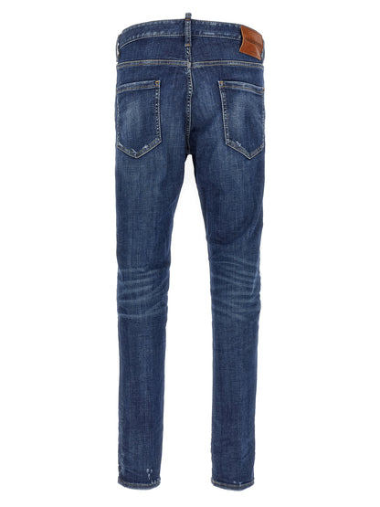 Dsquared² Blue Cotton Slim Fit Jeans