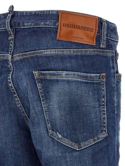 Dsquared² Blue Cotton Slim Fit Jeans