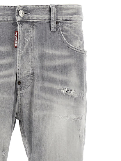 Dsquared² Gray Cotton Straight-Leg Jeans