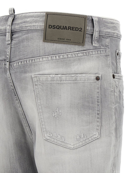 Dsquared² Gray Cotton Straight-Leg Jeans
