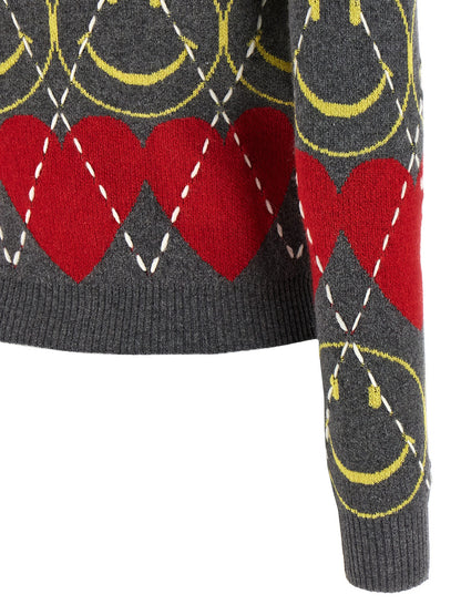 Moschino Multicolor Wool Cardigan