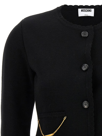 Moschino Black Virgin Wool Cardigan