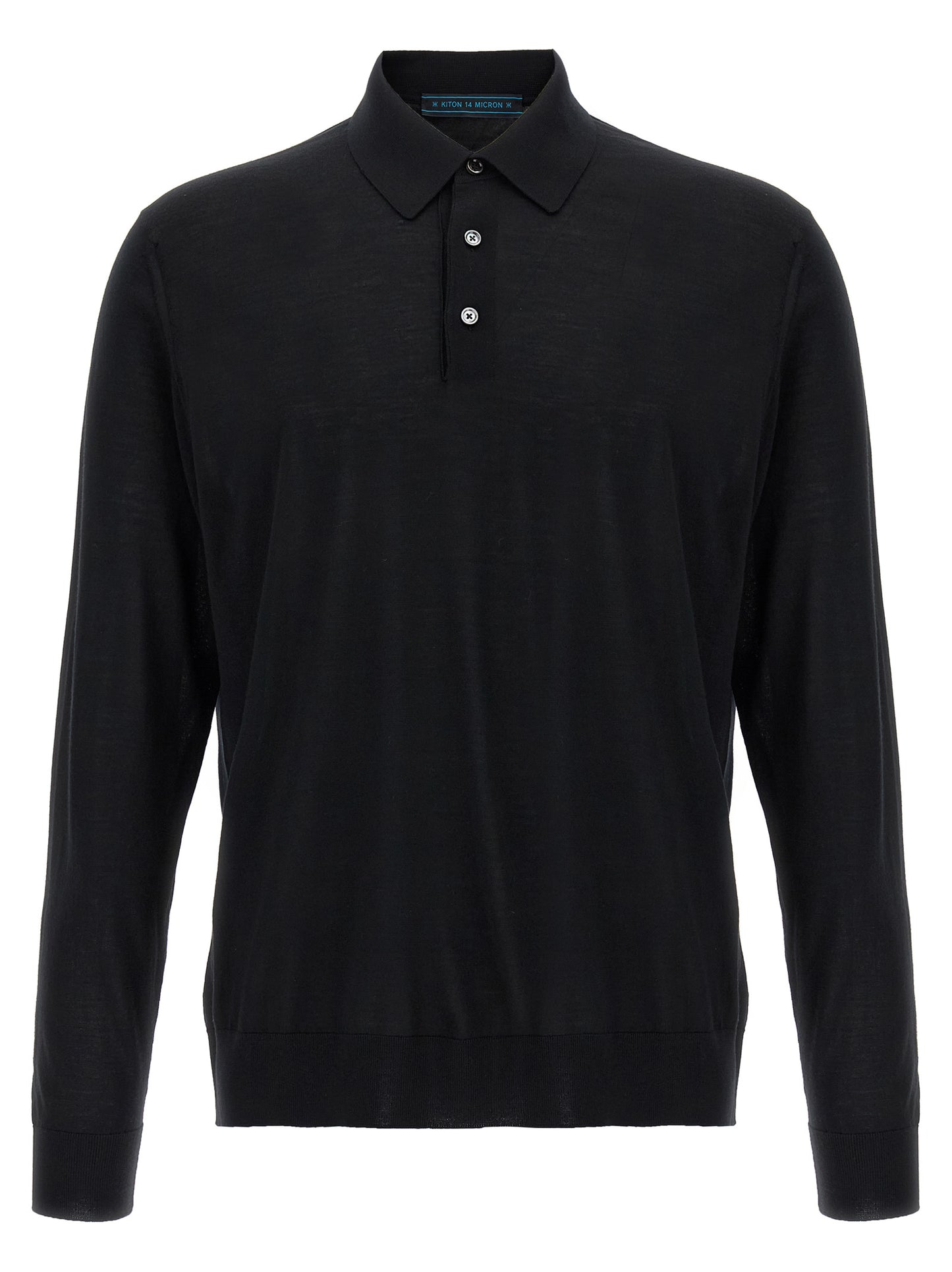 Kiton Black Wool Polo Shirt