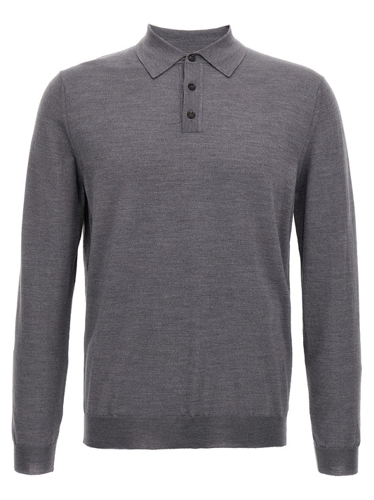 ZANONE Gray Virgin Wool Polo Shirt
